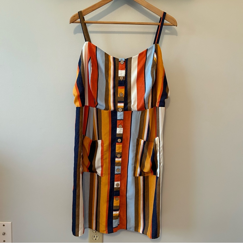 Naïf cute striped sundress, adjustable straps, lined bodice, NWT, 2X